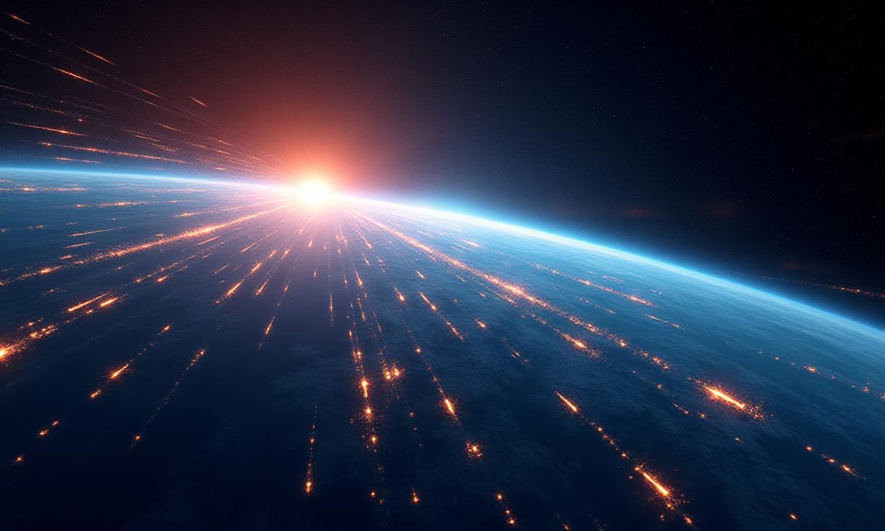 地球軌道上の衛星監視イメージ